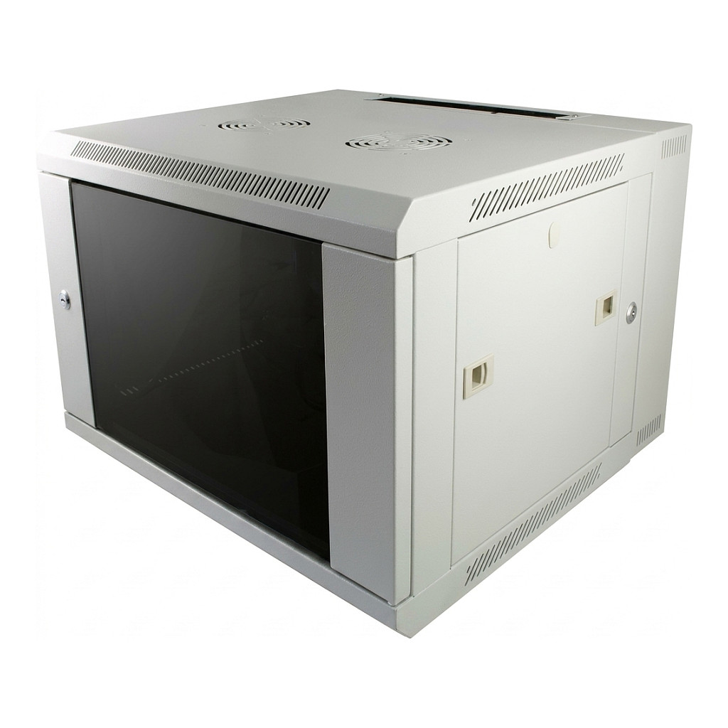 Allnet ALLNET Netzwerkschrank 19" 12HE 1-teilig T450mm Lichtgrau zerlegt(Flat Pack) SMA-Serie