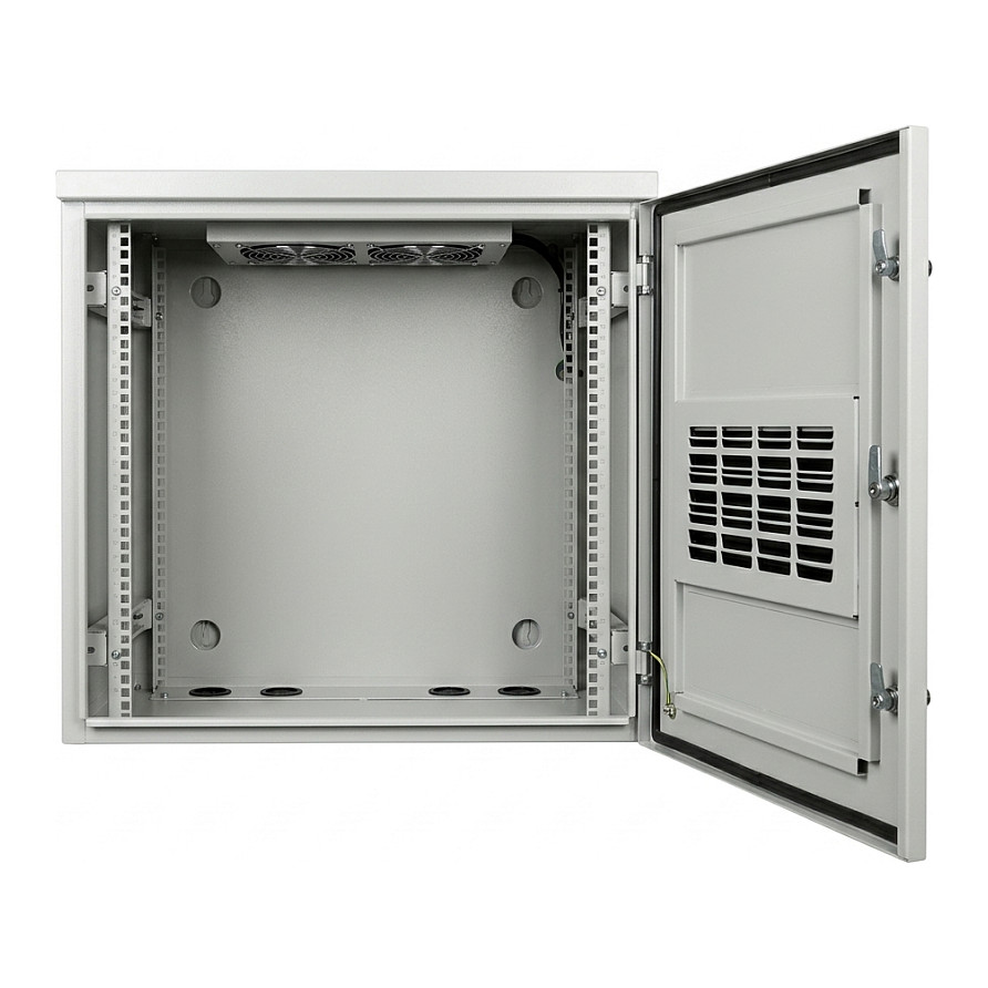 Allnet ALLNET Wandgehäuse 19" 12HE T488mm Lichtgrau IP55 SO-Serie inklusive 2-Fach Lüftereinheit