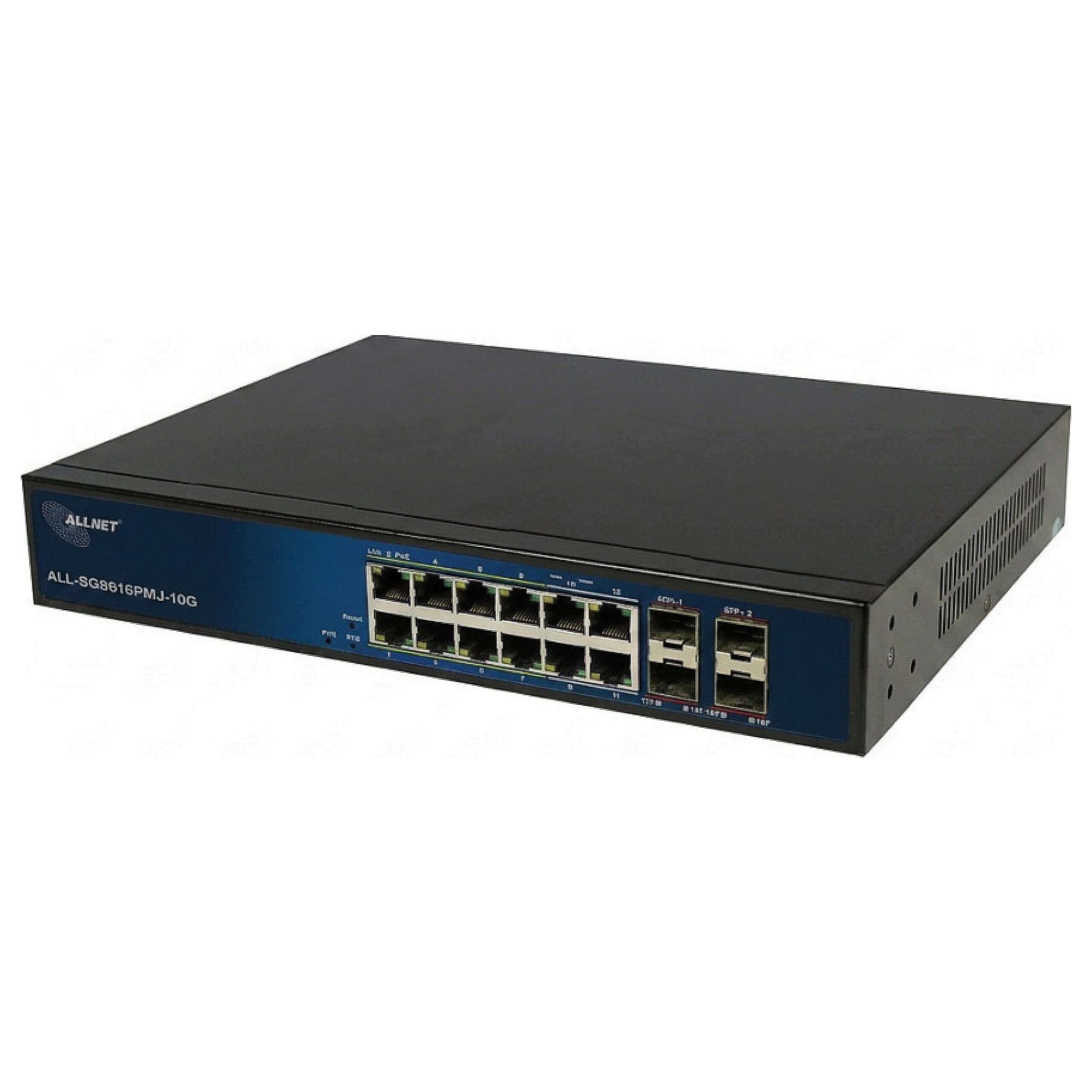 Allnet ALLNET Switch full managed Layer2+ 16 Port • 12x GbE • PoE Budget 130W • 8x PoE at • 4x Giga LAN • 4x SFP+ • 19 • ALL-SG8616PMJ-10G