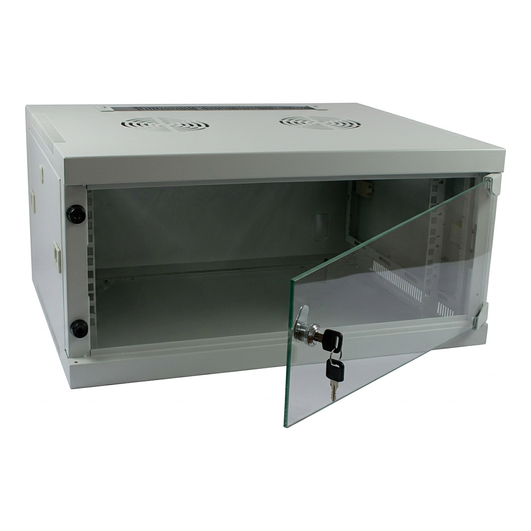 Allnet ALLNET Netzwerkschrank 19" 12HE 1-teilig T444/B541mm Lichtgrau SMQ-Serie