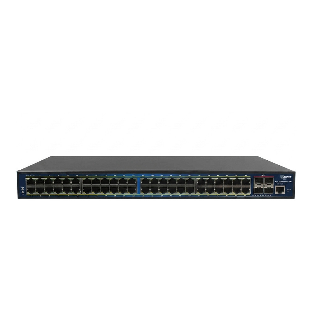 Allnet ALLNET Switch full managed Layer2+ 52 Port • 48x GbE • PoE Budget 850W • 48x PoE at • 4x SFP+ • 19 • JSON API • ALL-SG8652PMJ-10G-850W