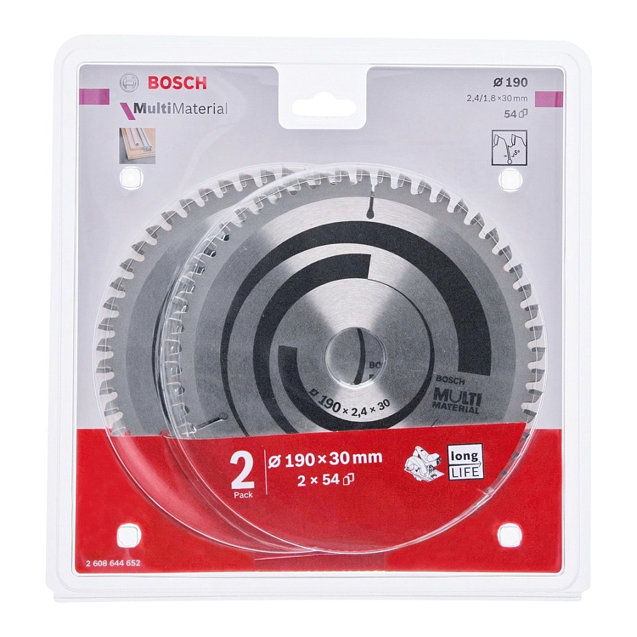 Bosch 2x Multi Material 190x30x2.4/1.8x54T