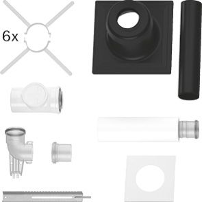 BOSCH Abgaszubehör FC-Set80-C93x, hinten Grundbausatz C93x, d:80/125mm