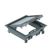 BETTERMANN Geräteeinsatz Kunststoff quadrat 2-fach GES4-2U10T 7011 grau mit Belagaussp 10mm