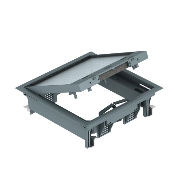 OBO Bettermann BETTERMANN Geräteeinsatz Kunststoff quadrat 2-fach GES4-2U10T 7011 grau mit Belagaussp 10mm
