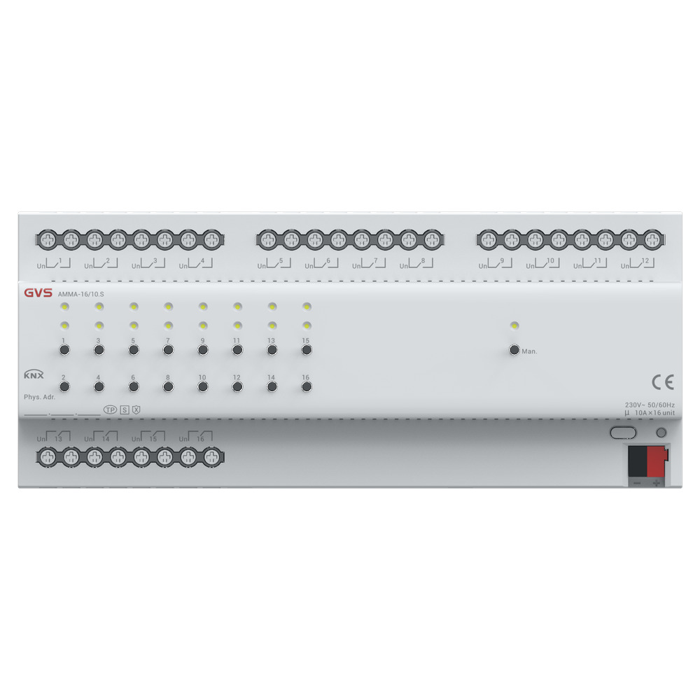 GVS Multifunktionsaktor 16-fach 16A - Schalten/Jalousien/Heizung - KNX Secure