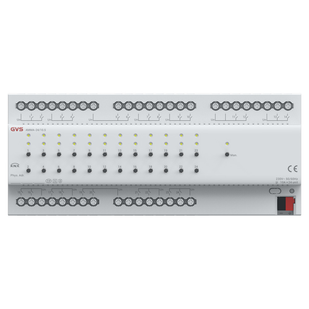 GVS Multifunktionsaktor 24-fach 16A - Schalten/Jalousien/Heizung - KNX Secure