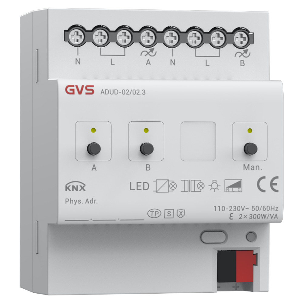 GVS Universal-Dimmaktor, 2-fach - ADUD-02/02.3 - KNX Secure 88188766