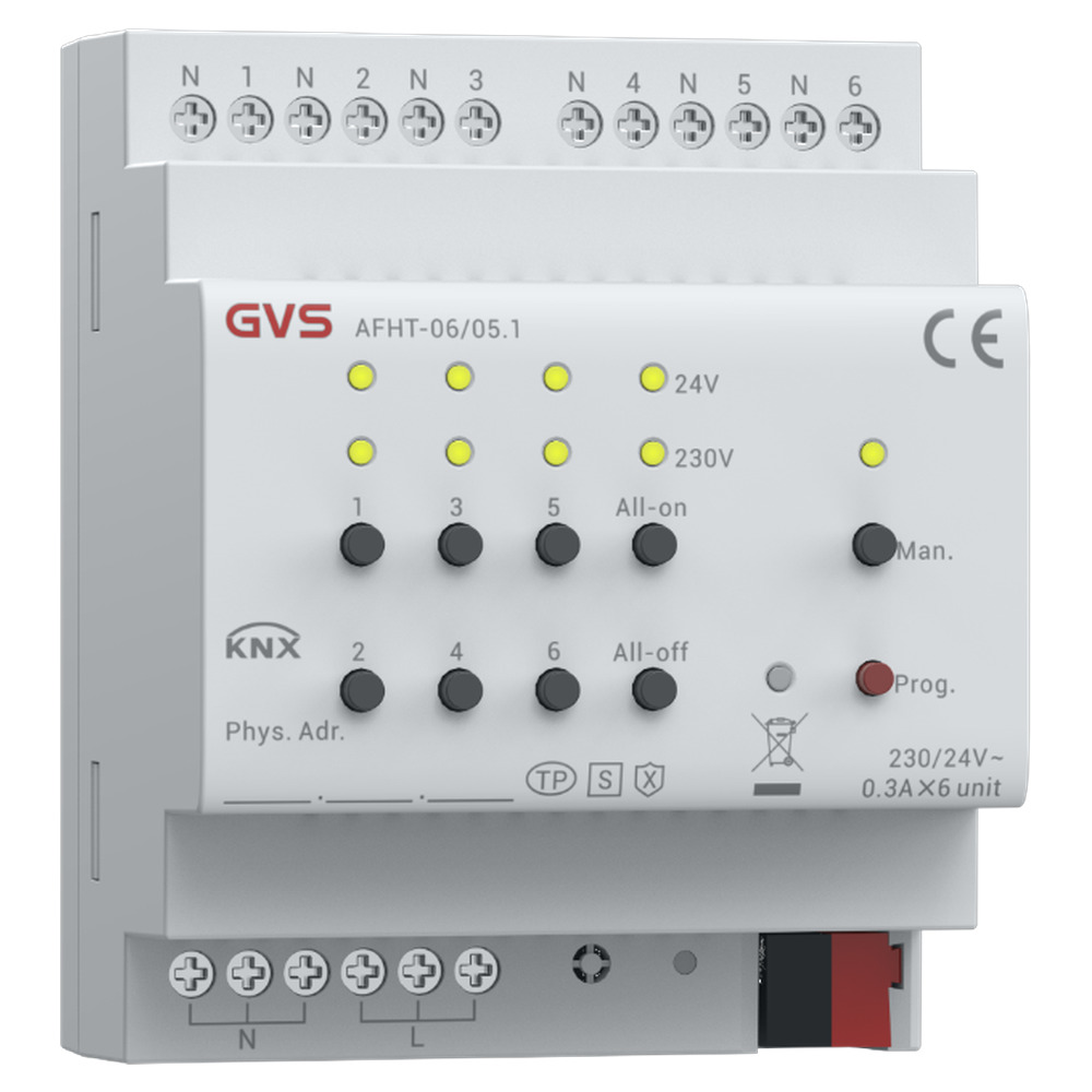 GVS Heizungsaktor mit Triac 6-fach (KNX Secure) AFHT-06/05.1 88189121