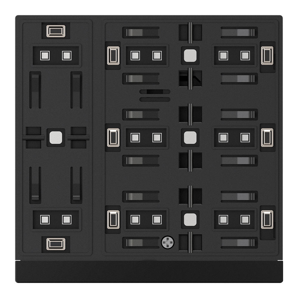 GVS WALTZ Tastsensor+ 4-fach  Basis, Aluminium Schwarz für Wippen in Schwarz