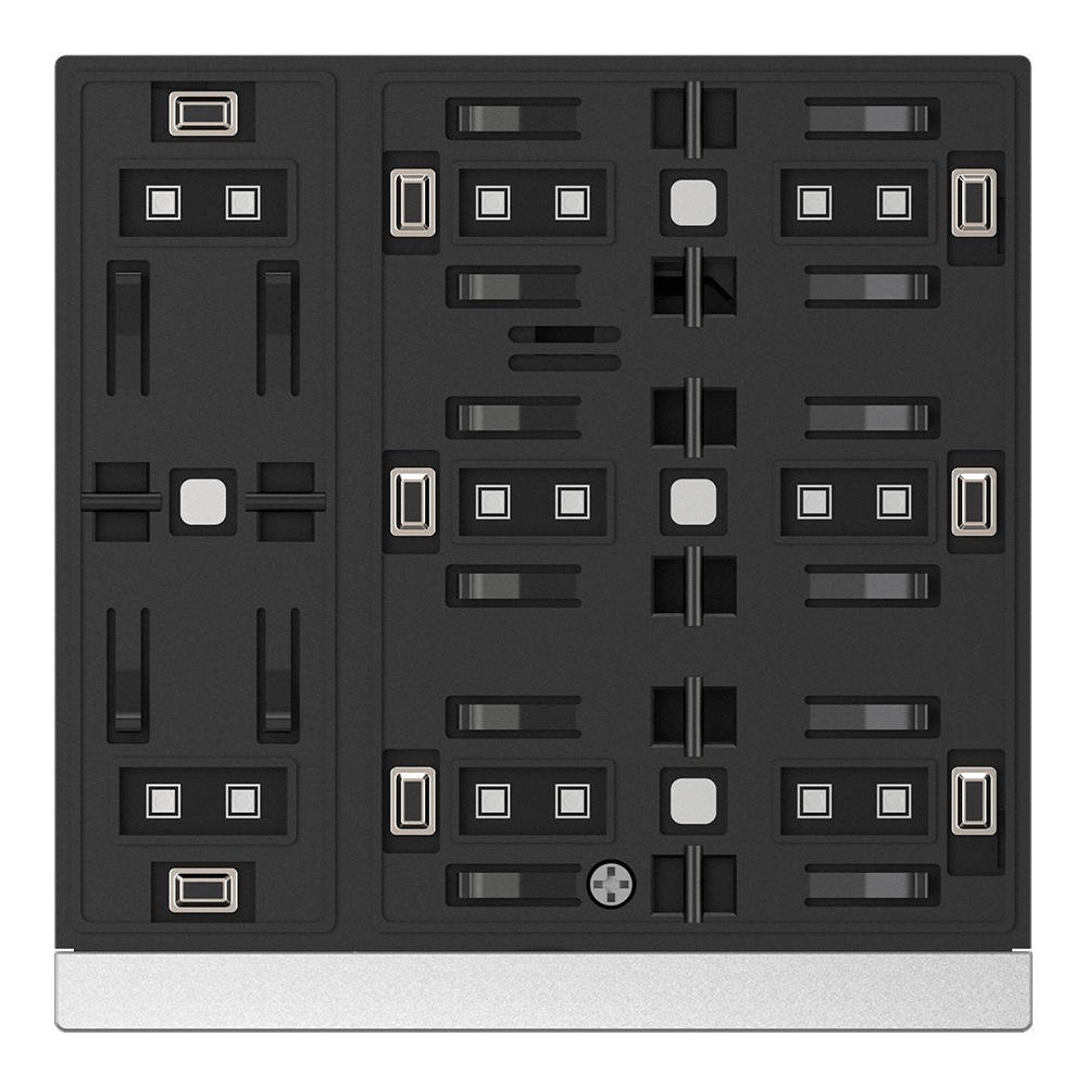 GVS WALTZ Tastsensor+ 4-fach  Basis, Aluminium Silber für Wippen in Silber