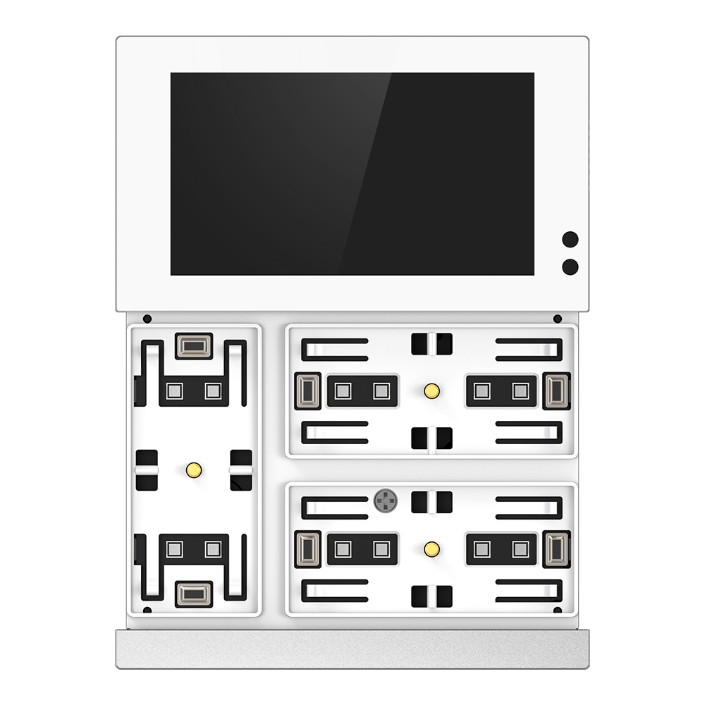 GVS WALTZ Touch+ Pad - Basis Aluminium Silber für Wippen in Weiss - KNX Secure