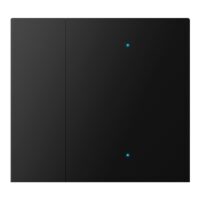 WALTZ Wippenset für Tastsensor+ Aluminium schwarz 1-fach bei Gravur nur LED durchscheinend