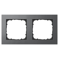 Abdeckrahmen Aluminium 2-fach Anthrazit passend für 55mm-System 503053853