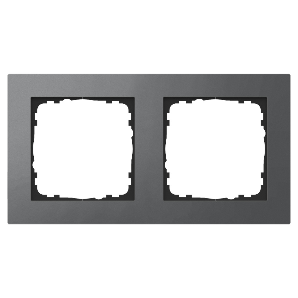 GVS Abdeckrahmen Aluminium 2-fach Anthrazit passend für 55mm-System 503053853