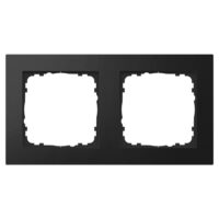 Abdeckrahmen Aluminium 2-fach Schwarz passend für 55mm-System 503053884