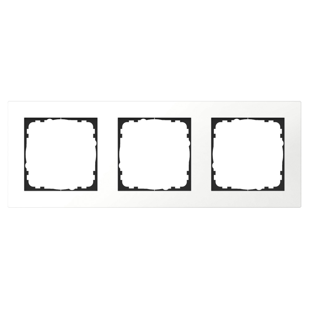 GVS Abdeckrahmen Aluminium 3-fach Weiß passend für 55mm-System 503053914