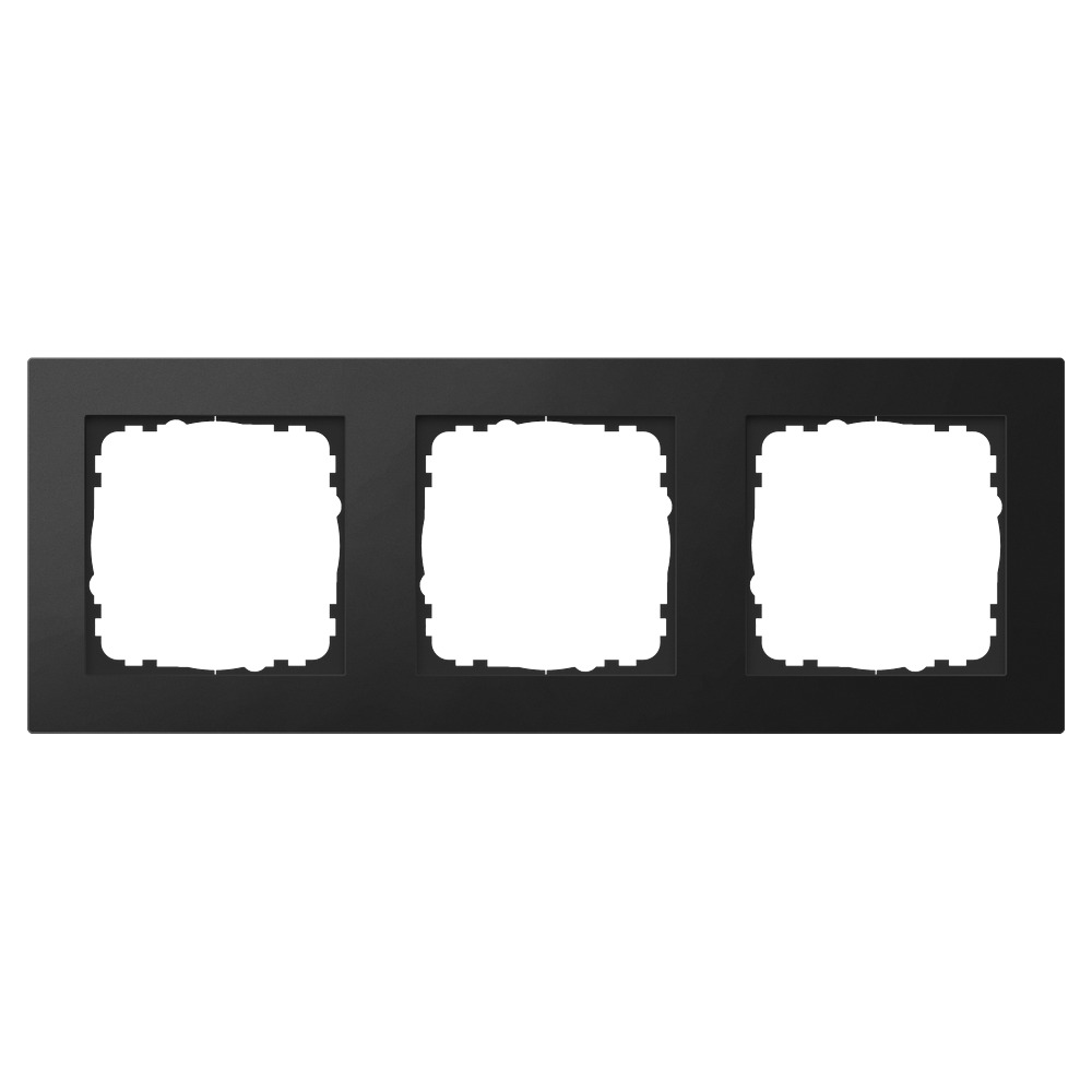 GVS Abdeckrahmen Aluminium 3-fach Schwarz passend für 55mm-System 503053921