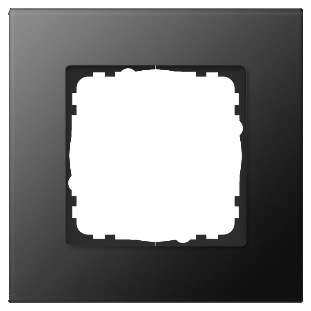 GVS Abdeckrahmen Glas 1-fach Schwarz passend für 55mm-System 503054027