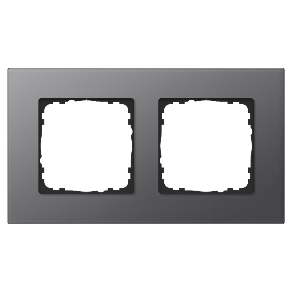 GVS Abdeckrahmen Glas 2-fach Anthrazit passend für 55mm-System 503054034
