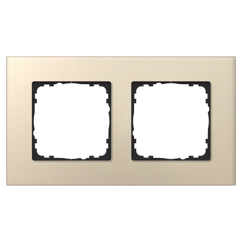 GVS Abdeckrahmen Glas 2-fach Champagner passend für 55mm-System 503054041