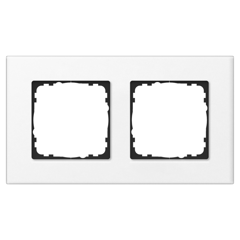 GVS Abdeckrahmen Glas 2-fach Weiß passend für 55mm-System 503054058