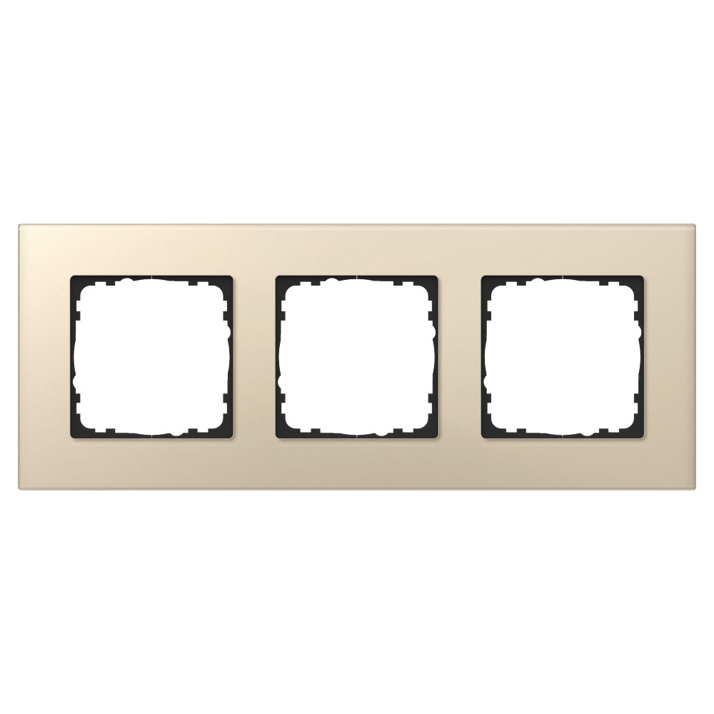 GVS Abdeckrahmen Glas 3-fach Champagner passend für 55mm-System 503054089