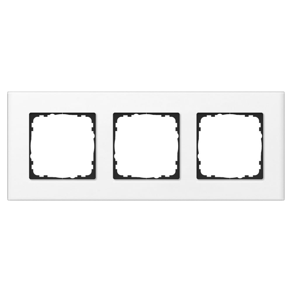 GVS Abdeckrahmen Glas 3-fach Weiß passend für 55mm-System 503054096