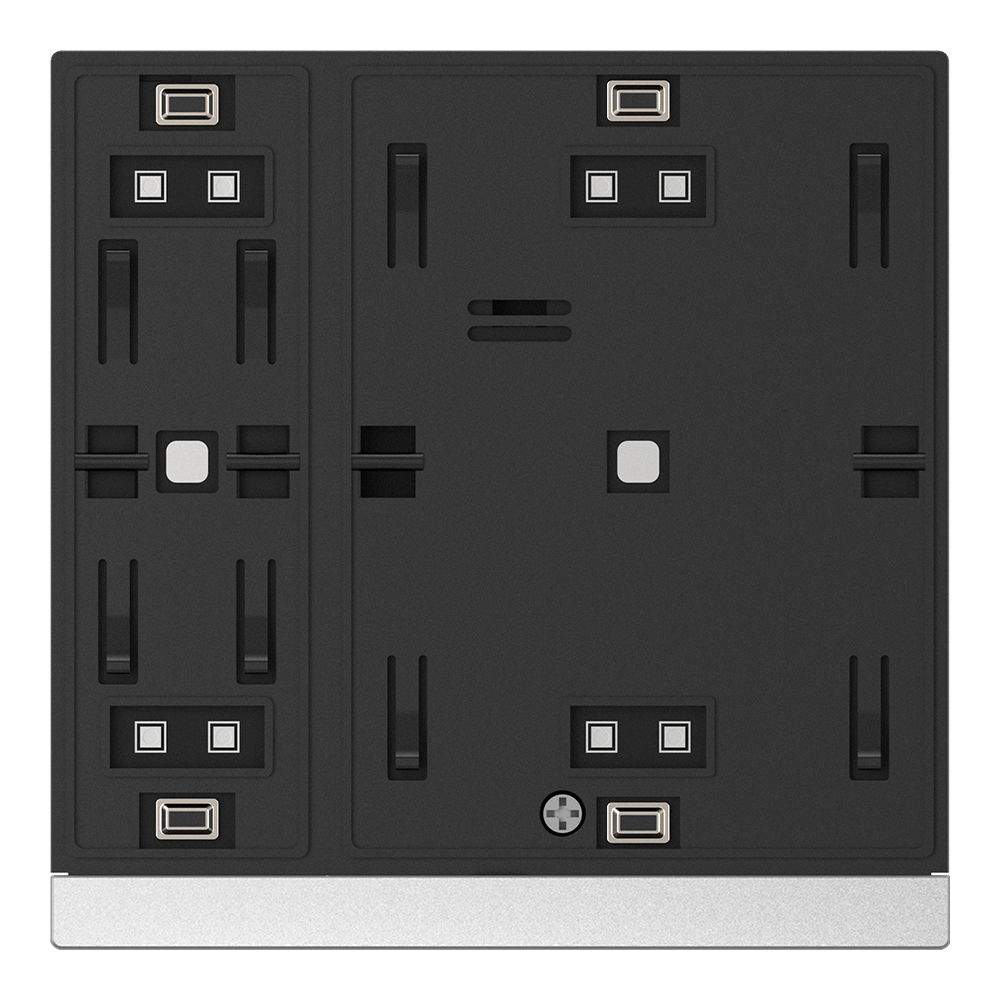 GVS WALTZ Tastsensor+ 1-fach Basis Aluminium Silber für Wippen in Silber oder Weiß KNX Data