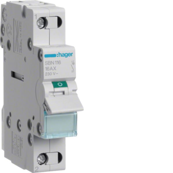 HAGER Ausschalter REG 1S 16A 230V 1TE SBN116