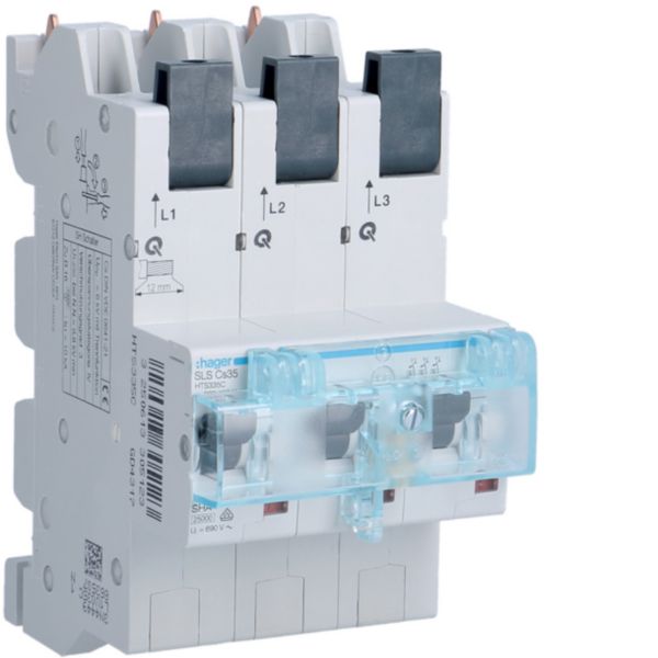 HAGER SLS-Schalter Cs 3p Sammelsch 35A HTS335C 230V 690V/Ui 25kA 6kV Gr:2 IP2X