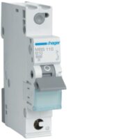 HAGER Leitungsschutzschalter AC B 10A 1p MBS110 415V 1TE 50Hz Zusatzeinr mögl