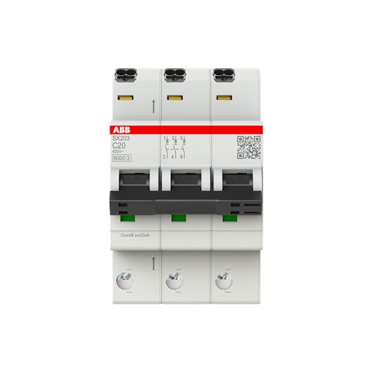 ABB ABB Leitungsschutzschalter AC C 20A 3-polig SX203-C20 400V 3TE 50-60Hz IP20