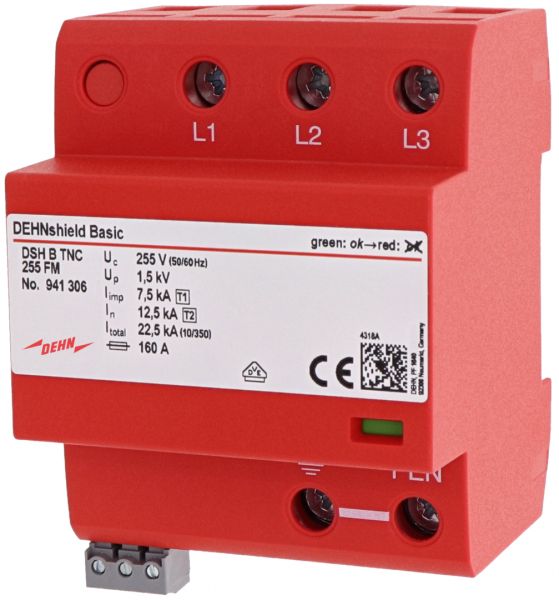 Dehn DEHN SE Kombi-Ableiter TS35 3-polig 230VAC DSH B TNC 255 FM 1,5kV Fernsign 4TE