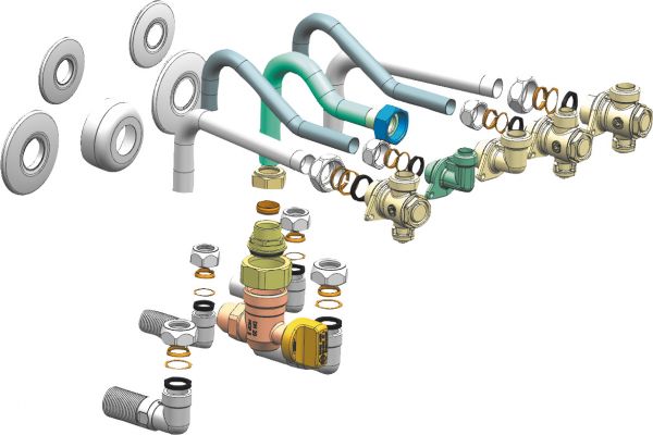 Junkers BOSCH Installationszubehör HW-Set-BCR-1 Anschlusssatz für Unterputz-Installation