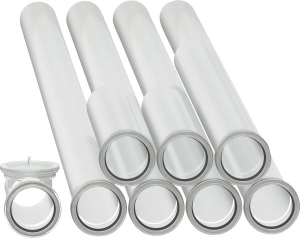 Junkers BOSCH Abgaszubehör FC-Set-SR80 Set Abgasrohre d:80 mm, 10m + Prüfrohr