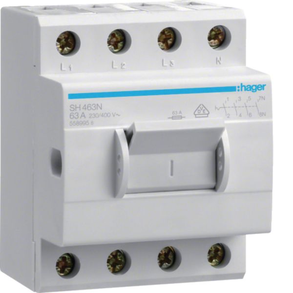 HAGER Ausschalter REG 4S 63A 400V 3,5TE SH463N