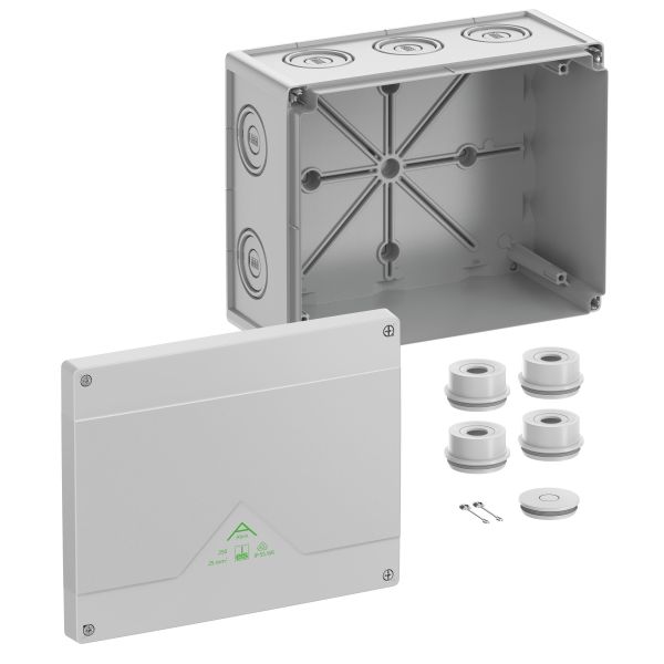 Spelsberg SPELSBERG Abzweigkasten 202x252mm Kunststoff grau Abox 250-L IP55 IK07 hfr
