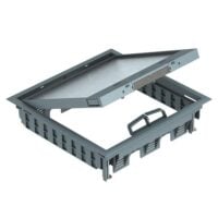 BETTERMANN Geräteeinsatz Kunststoff quadrat 3-fach GES9-3S U 7011 grau mit Belagaussp 5mm