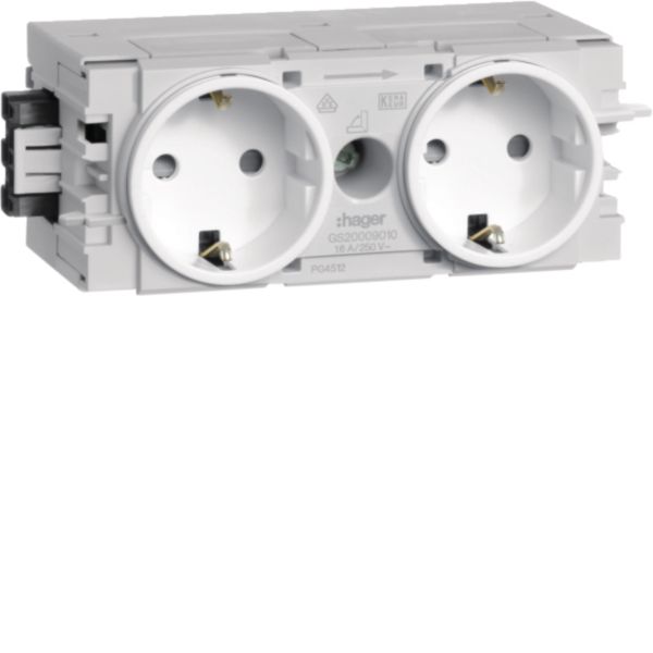 HAGER Steckdose 2-fach ver-weiß matt GEB-K IP20 GS20009016