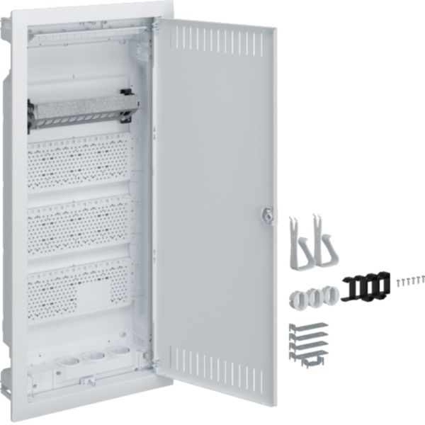HAGER Multimediaverteiler Unterputz 4x12TE Kunststoff VU48NW IP30 348x755,5x94,5mm ET98mm