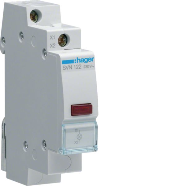 HAGER Leuchtmelder REG 230V rt LED 0,8W SVN122 AC 1TE 62mm IP20