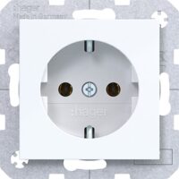 HAGER Steckdose 1-fach weiß glänzend Unterputz IP21 horizontal Ax/Cx WAS1100WG