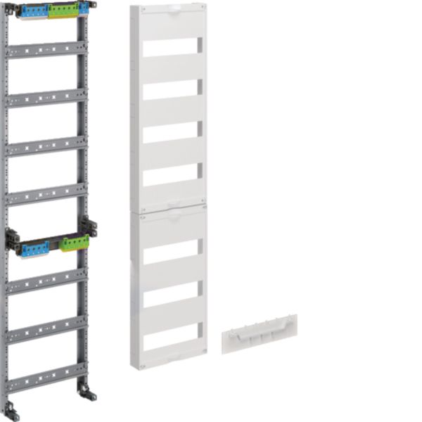 HAGER Verteilerfeld 7x12TE 250x1050x45mm ZU37KS mit Ausschn mit N-PE-Klemm mit Abdeckung