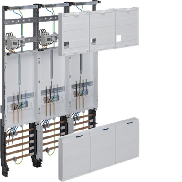 HAGER Komplettfeld 63A 3Z 3PBf mit Verdr ZL33X4T 1050x750mm SS_5p 300mm
