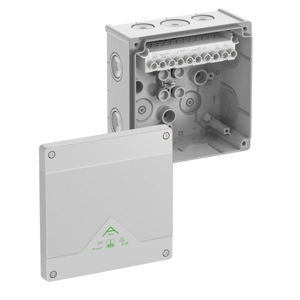 Spelsberg SPELSBERG Abzweigkasten 152x152mm Kunststoff grau Abox 100-10² IP66 IK07 hfr