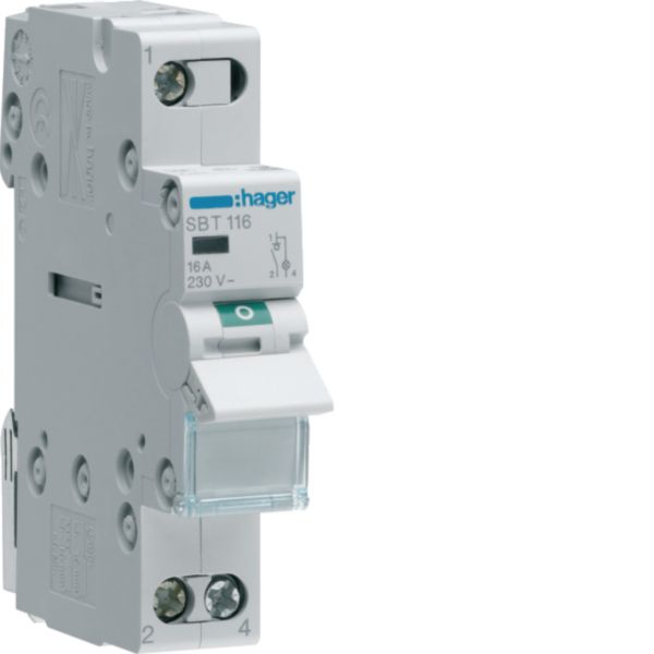 HAGER Ausschalter REG 1S 16A 230V LED SBT116 1TE