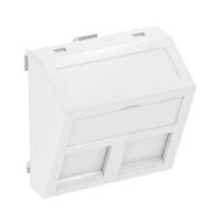 BETTERMANN Zentralplatte Mod-Jack 2-fach reinweiß DTS-2A RW1 Schraubbefestigung mit Staubschutz