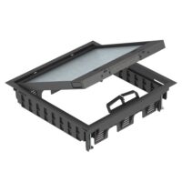 BETTERMANN Geräteeinsatz Kunststoff quadrat 3-fach GES9-3S U 9011 schwarz mit Belagaussp 5mm