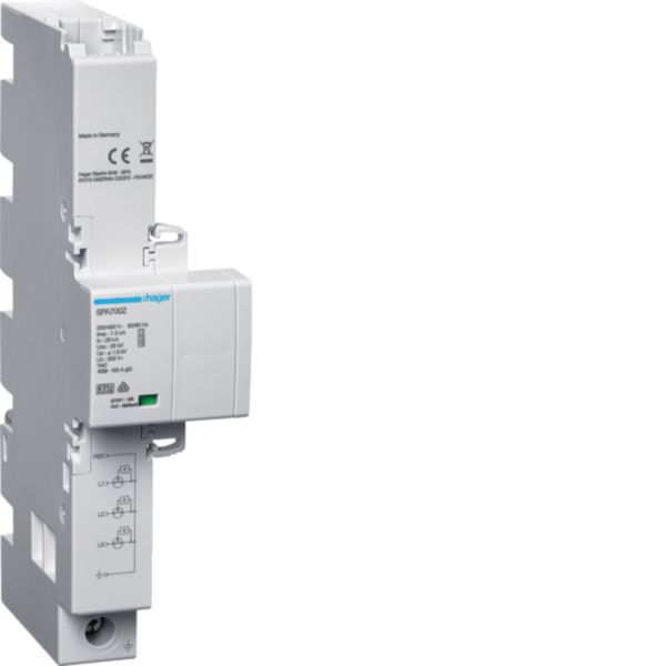 HAGER Kombi-Ableiter Sammelsch 3p 400VAC SPA700Z 1,5kV 1,5TE Sammelsch